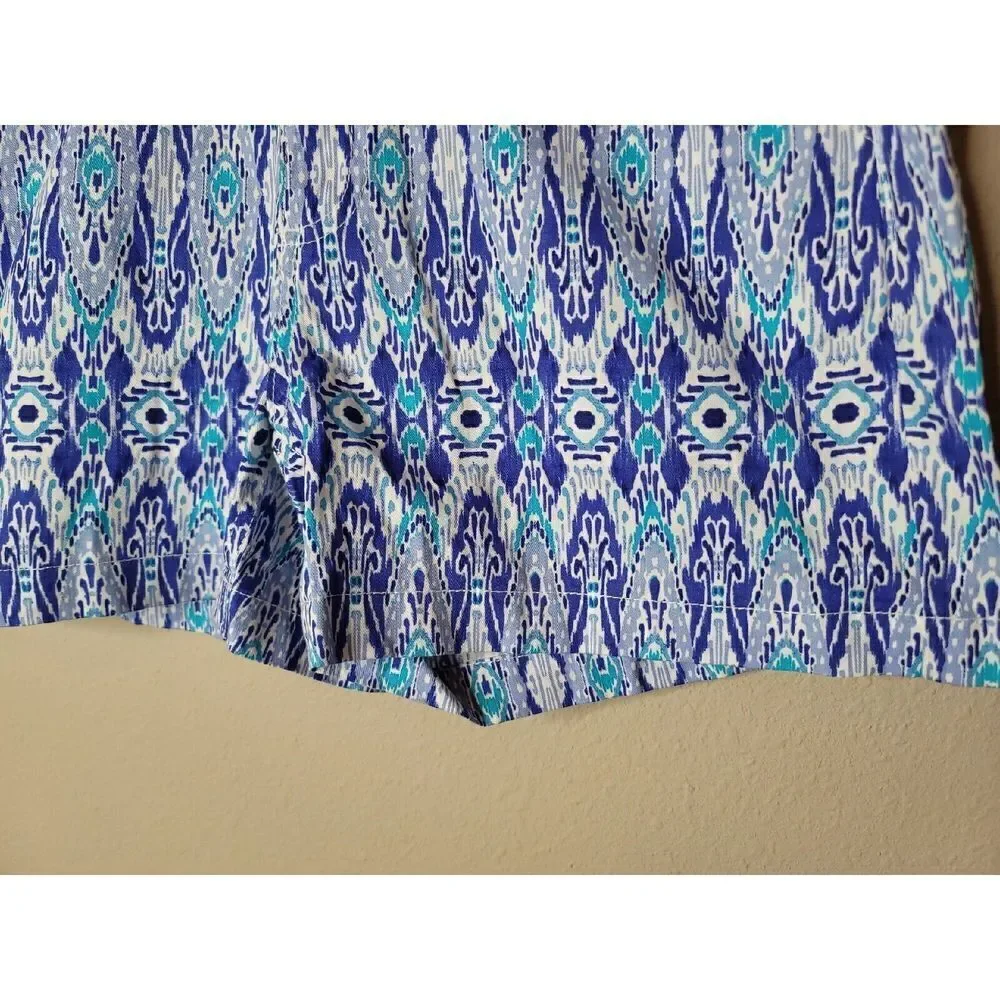 Caribbean Joe NWT  Women's Blue Hue Abstract Shorts Size 8 NEW t8